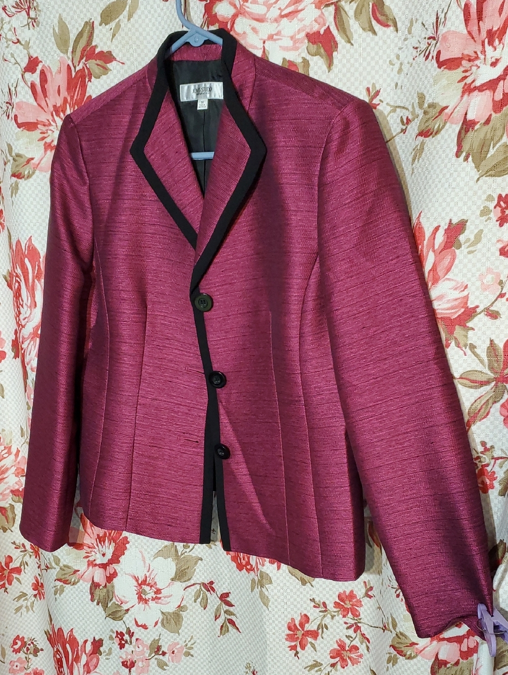 Jones Studio Separates 10 Career Suit Magenta And Black Blazer